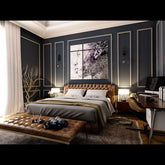 Trueliving Luxurious design Light masterbed Laminated Finish & PU Finish 6Ft *6Ft *1Ft